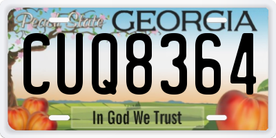 GA license plate CUQ8364