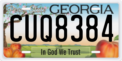 GA license plate CUQ8384