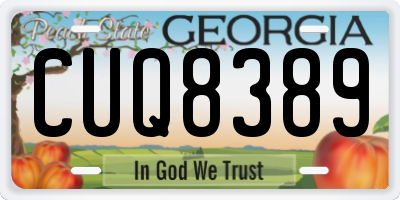 GA license plate CUQ8389