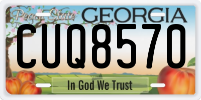 GA license plate CUQ8570