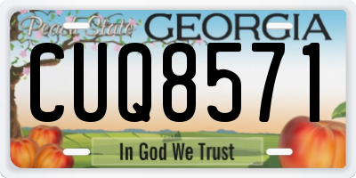 GA license plate CUQ8571