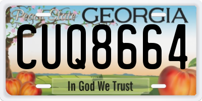 GA license plate CUQ8664