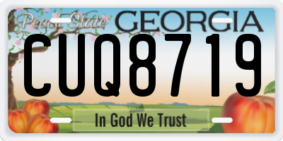 GA license plate CUQ8719