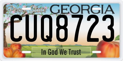 GA license plate CUQ8723