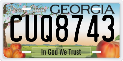 GA license plate CUQ8743