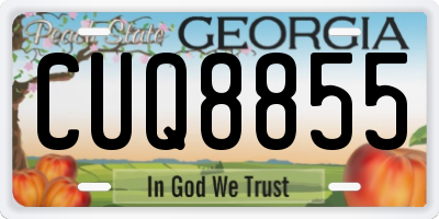 GA license plate CUQ8855