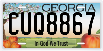GA license plate CUQ8867