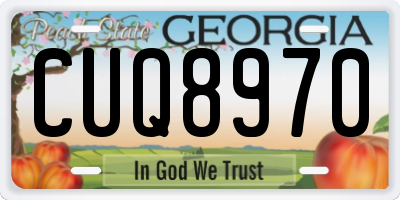 GA license plate CUQ8970