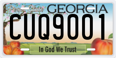 GA license plate CUQ9001