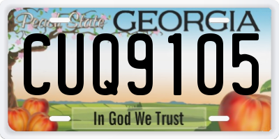 GA license plate CUQ9105