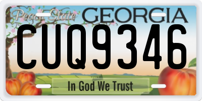 GA license plate CUQ9346
