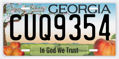 GA license plate CUQ9354