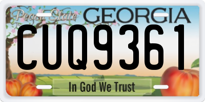 GA license plate CUQ9361