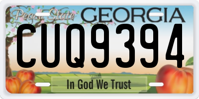 GA license plate CUQ9394