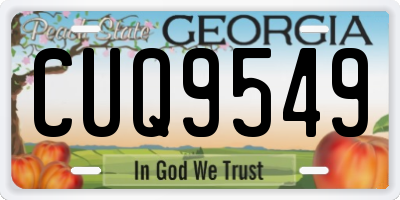 GA license plate CUQ9549