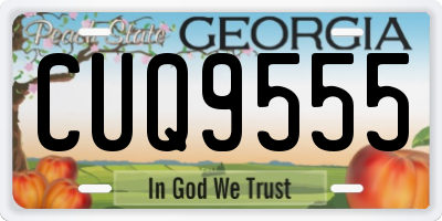 GA license plate CUQ9555