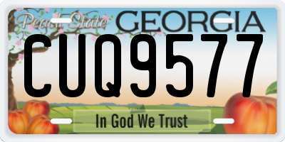 GA license plate CUQ9577