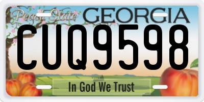 GA license plate CUQ9598