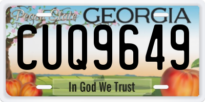GA license plate CUQ9649