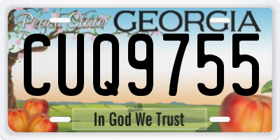 GA license plate CUQ9755