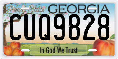 GA license plate CUQ9828