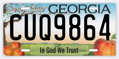 GA license plate CUQ9864