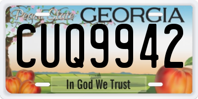 GA license plate CUQ9942