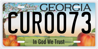GA license plate CUR0073