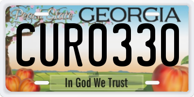 GA license plate CUR0330