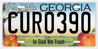 GA license plate CUR0390