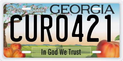GA license plate CUR0421