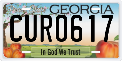 GA license plate CUR0617