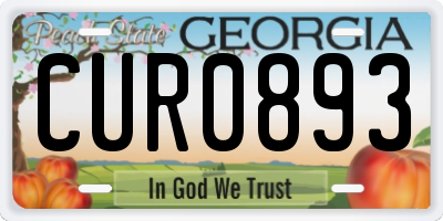 GA license plate CUR0893