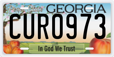 GA license plate CUR0973