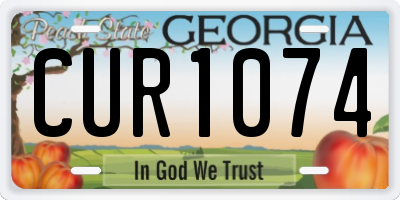 GA license plate CUR1074
