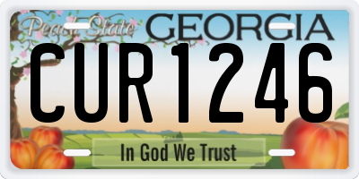 GA license plate CUR1246