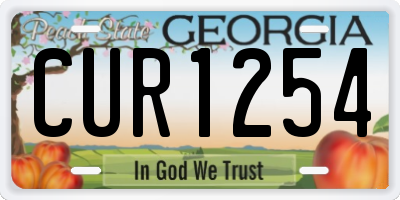 GA license plate CUR1254