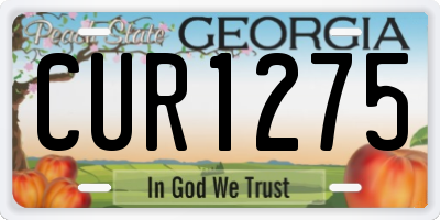 GA license plate CUR1275