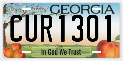GA license plate CUR1301