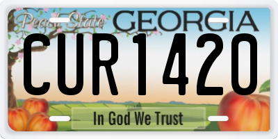 GA license plate CUR1420