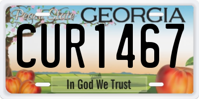GA license plate CUR1467