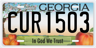 GA license plate CUR1503