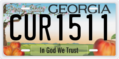 GA license plate CUR1511