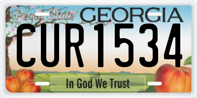 GA license plate CUR1534