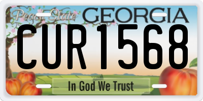 GA license plate CUR1568