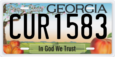 GA license plate CUR1583