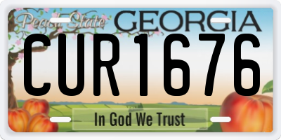 GA license plate CUR1676
