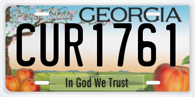 GA license plate CUR1761