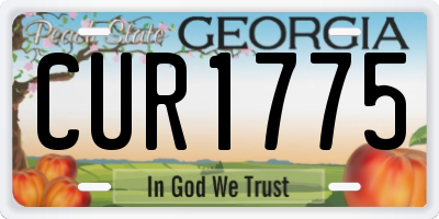 GA license plate CUR1775