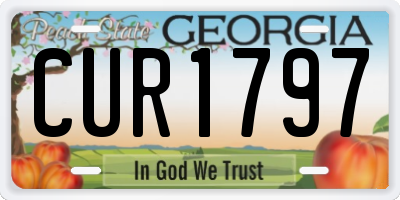 GA license plate CUR1797